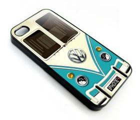 Blue Teal VW VOLKSWAGEN Camper kombi mini Van mini bus with chrome Logo apple iphone 4 4s case cover
