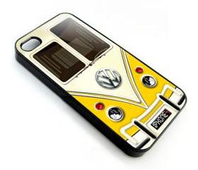 Yellow VW VOLKSWAGEN Camper kombi mini Van mini bus with chrome Logo apple iphone 4 4s case cover
