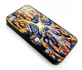 Cool Van gogh Tardis doctor who Big Exploded apple iphone 4 4s case cover