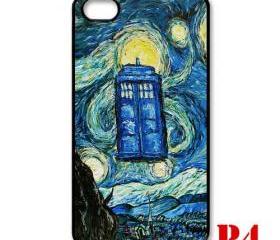 Cool Van gogh zoom Tardis doctor who Starry night apple iphone 4 4s case cover