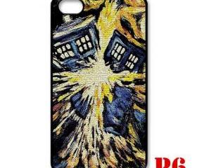 Cool Van gogh Zoom Tardis doctor who Big Exploded apple iphone 4 4s case cover