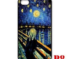 Cool Van gogh Tardis doctor who Screaming man apple iphone 4 4s case cover