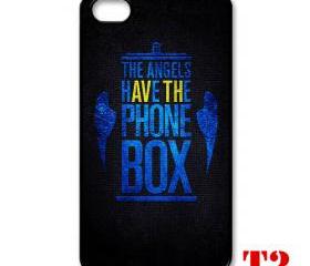 Cool Van gogh Tardis doctor who Typograph The angel have a phone box apple iphone 4 4s case cover