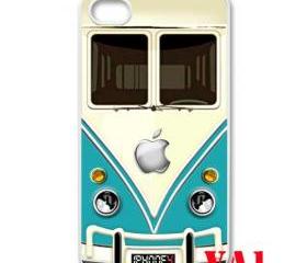 Blue Teal VW VOLKSWAGEN Camper kombi mini Van mini bus with apple Logo iphone 4 4s case cover