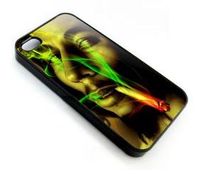 Raggae legend Bob Marley smoking apple iphone 4 4s case cover