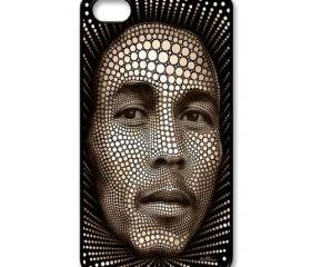 Raggae legend Bob Marley dot art painting apple iphone 4 4s case cover