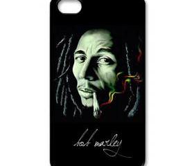 Raggae legend Bob Marley smoking art painting apple iphone 4 4s case cover