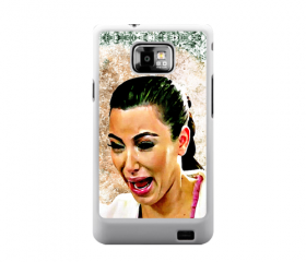 Funny Cute Sad Kim Kardashian Ugly crying face art painting samsung galaxy s2 i9100 case cover