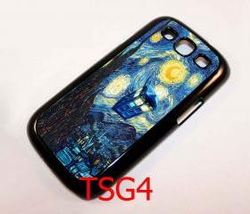 Retro Van Gogh Tardis Doctor who Starry Night Painting samsung galaxy s3 i9300 case cover