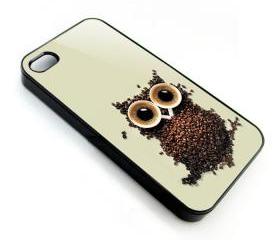 Cute Owl and Coffee apple iphone 4 4s case