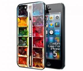 cute funny water color pallet apple iphone 5 case cover